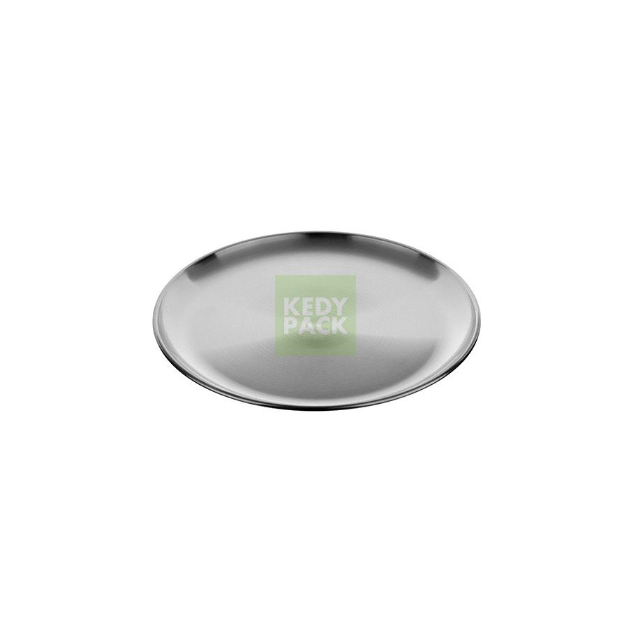 Assiete en inox plat brillant Assiete en inox plat brillant