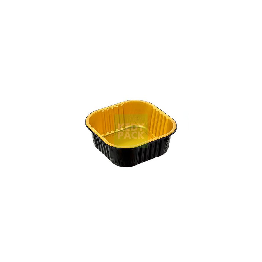 Moule aluminium carré bi-core or noir