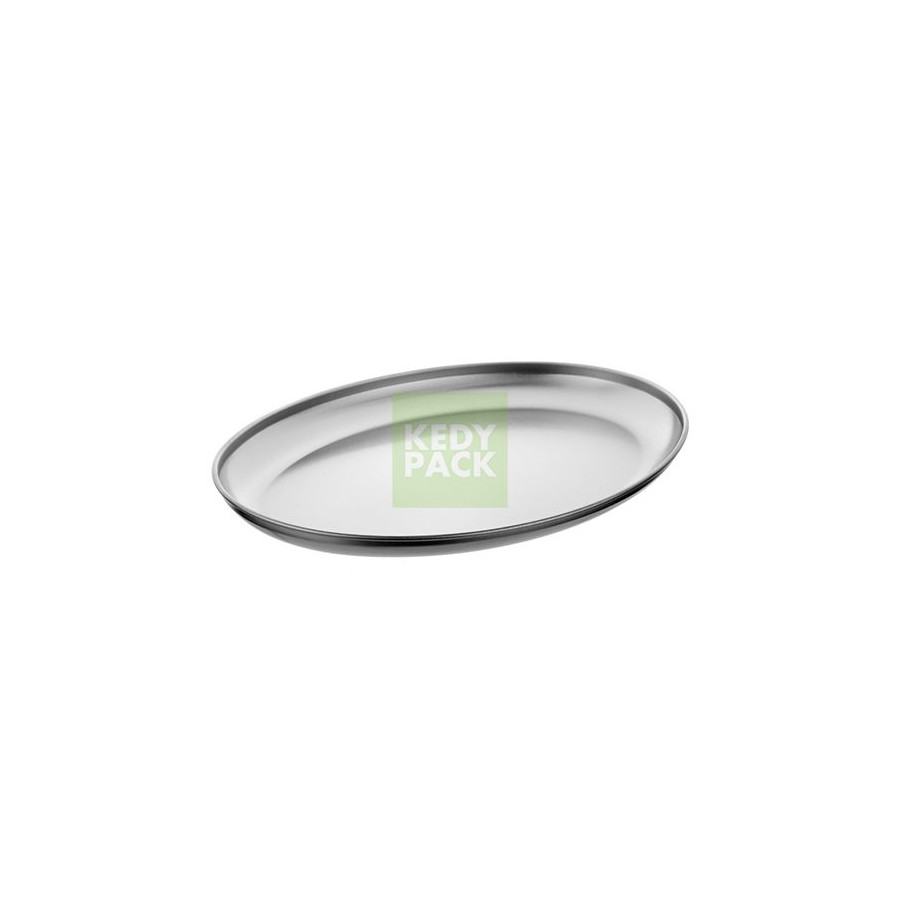 Plat oval en inox argenté