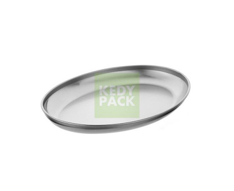 Plat oval en inox argenté