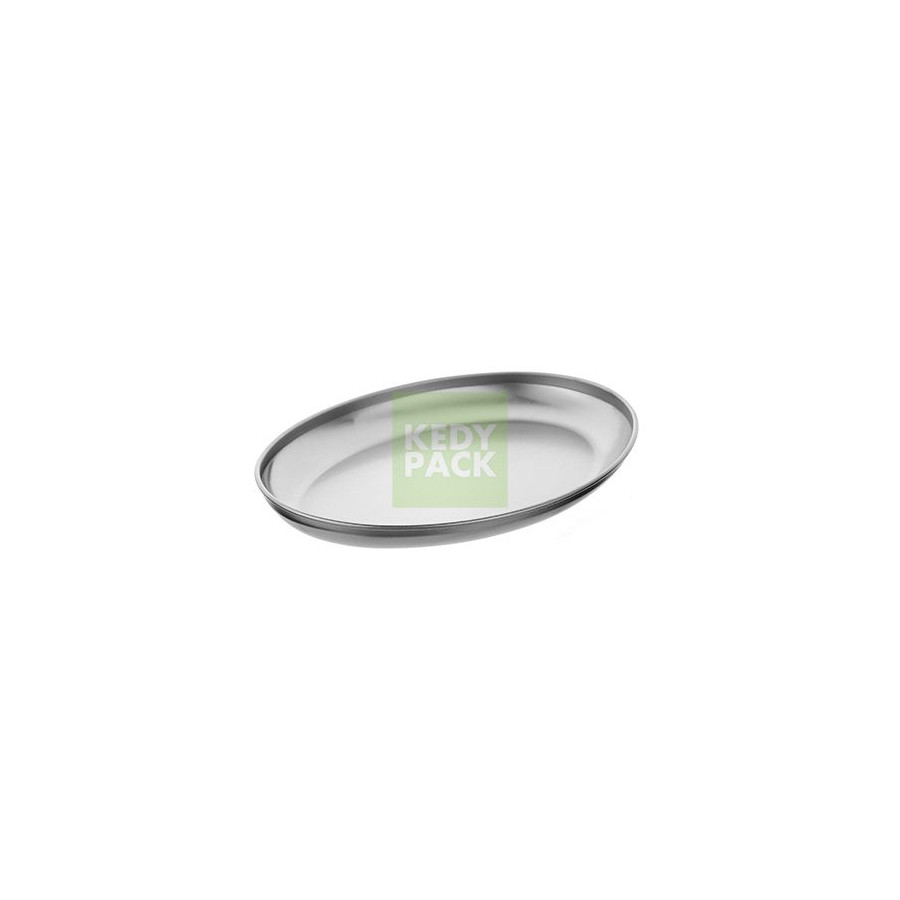 Plat oval en inox argenté