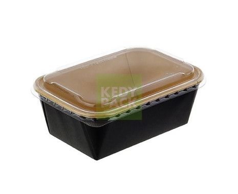 Barquette rect. carton NOIR PET