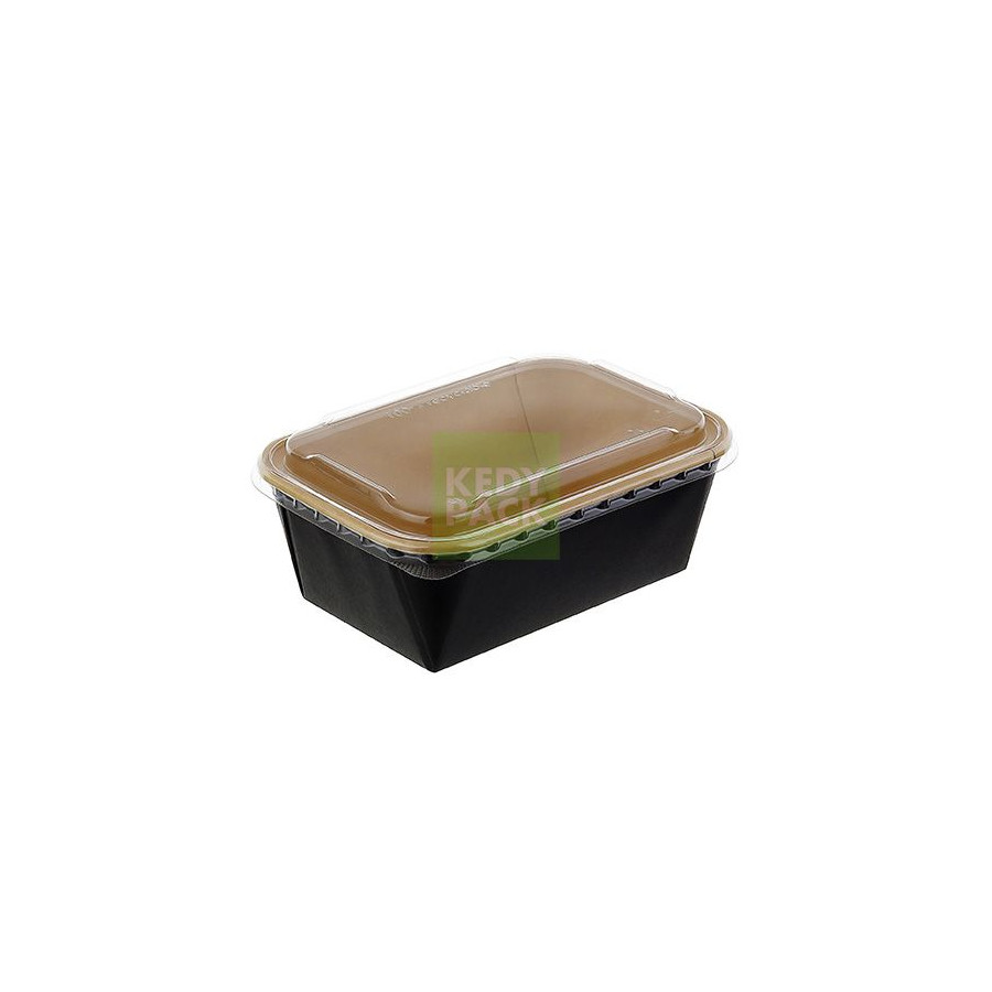 Barquette rect. carton NOIR PET