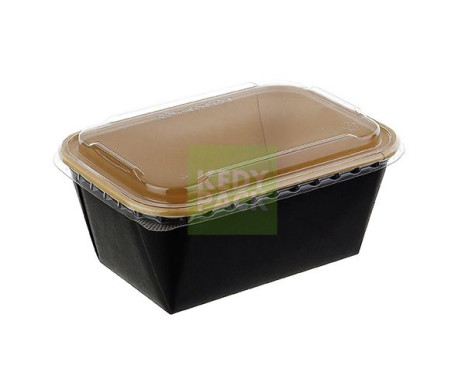 Barquette rect. carton NOIR PET