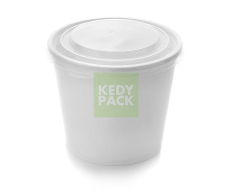 Pot Blanc et couvercle micro-ondable