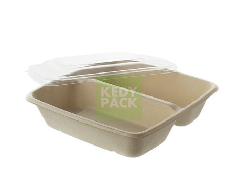 Barquette en pulpe avec couvercle PP